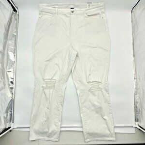 Fashion To Figure The Straight Leg Women's Plus Size 24 White Distressed Jeans